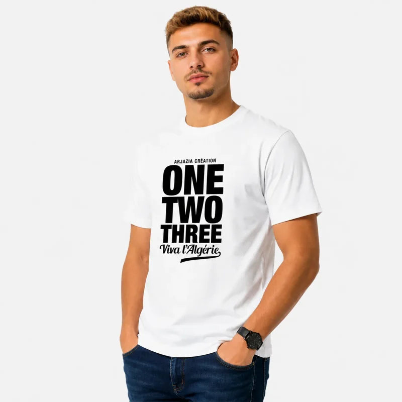 t-shirt-algerie-one-two-three t shirt algerie-one two three