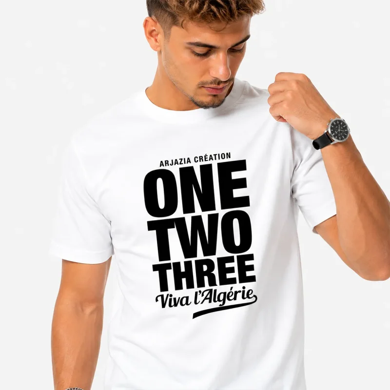 t-shirt-algerie-one-two-three t shirt algerie-one two three