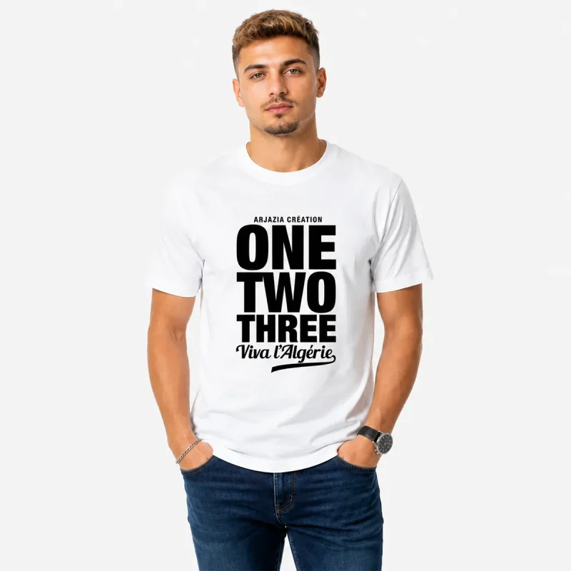 t-shirt-algerie-one-two-three t shirt algerie-one two three