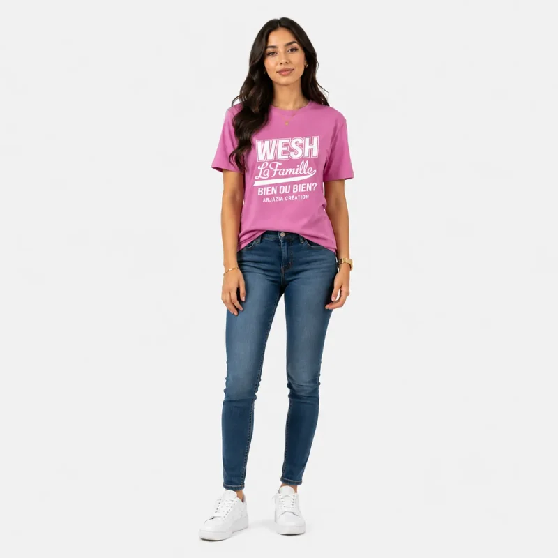 t-shirt-arabe-femme-wesh-la-famille t-shirt arabe femme-wesh la famille
