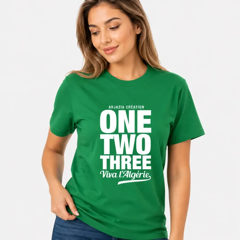 tshirt-algerie-femme-one-two-three t-shirt algerie femme-one two three