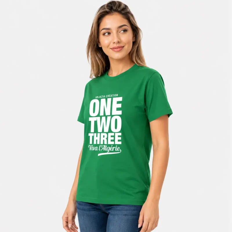 tshirt-algerie-femme-one-two-three t-shirt algerie femme-one two three