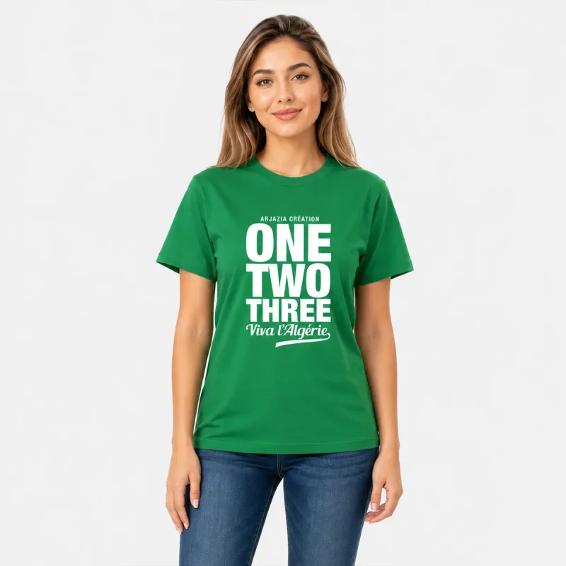 tshirt-algerie-femme-one-two-three t-shirt algerie femme-one two three