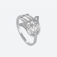 Bague islam Khamsa-argent