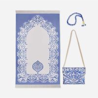 Tapis de prière pour femme-bleu