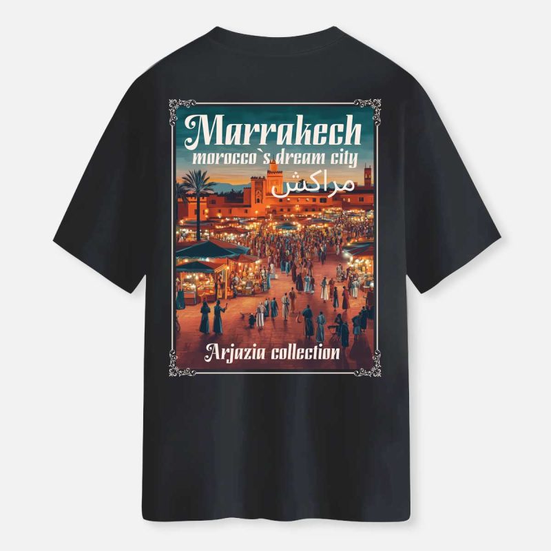 T-shirt Maroc-marrakech dream-noir-dos