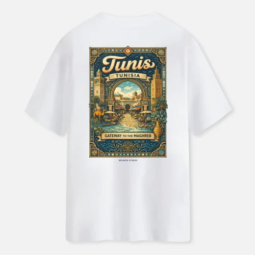 T-shirt Tunisie Tunis-blanc