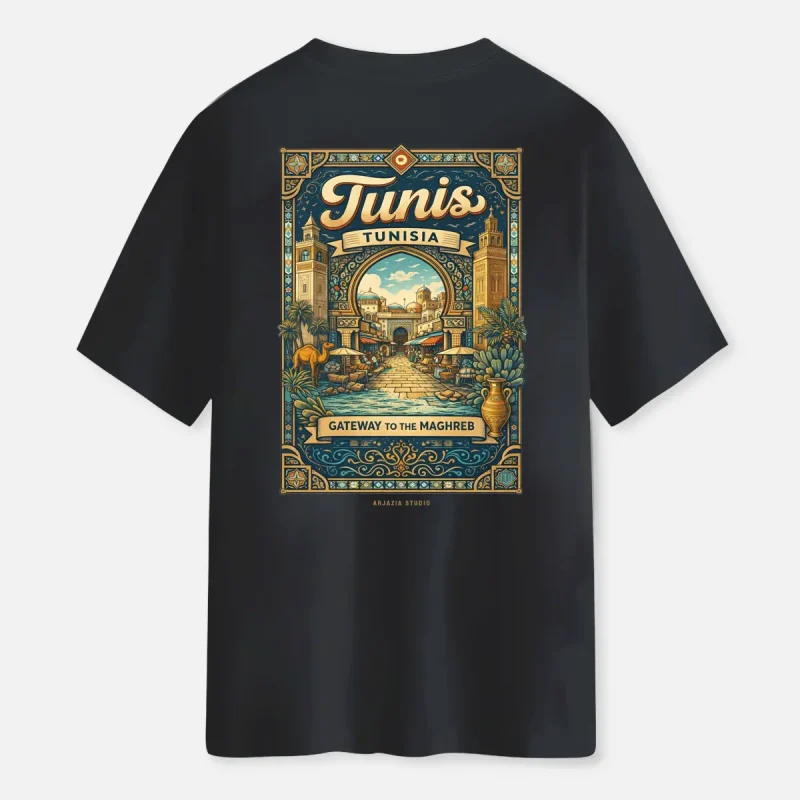 T-shirt Tunisie Tunis-noir