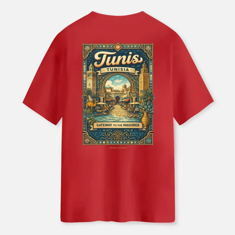 T-shirt Tunisie Tunis-rouge