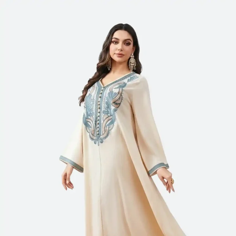 Abaya femme robe avec broderie