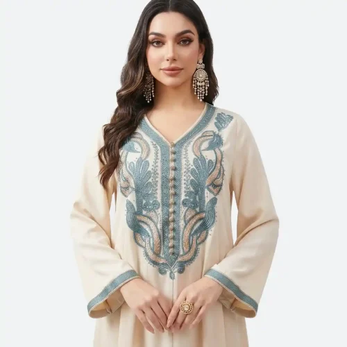 Abaya femme robe avec broderie