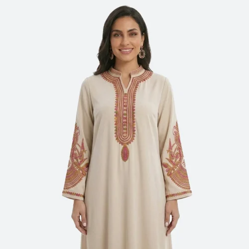 Abaya femme ample broderie