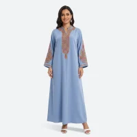 Abaya femme ample broderie