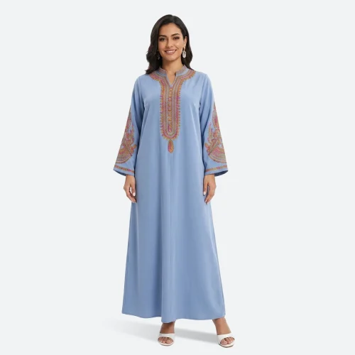 Abaya femme ample broderie