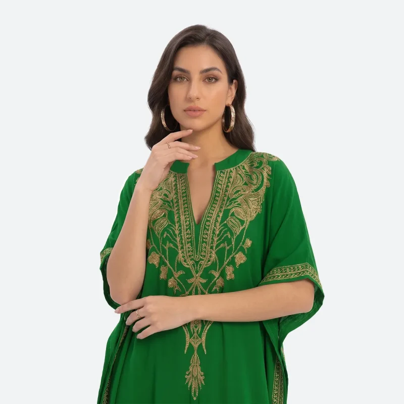 Abaya femme coton brodée
