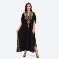 Abaya femme coton brodée