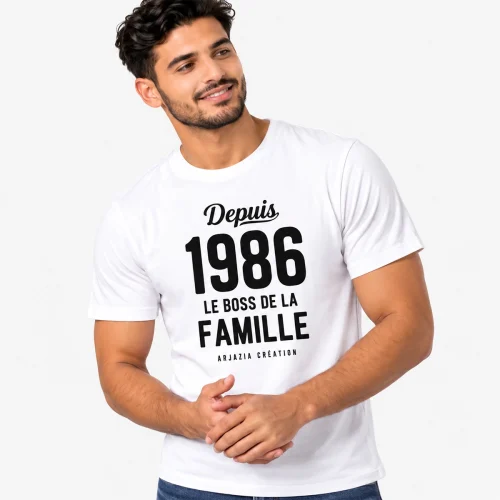 T-shirt personnalise anniversaire le boss